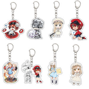 Bandai | Anime Cells At Work! Móc Khóa Acrylic 55MM Có Thiết Kế Hình Tế Bào Bạch Cầu Tiểu Cầu Hồng Cầu Là Món Quà Giáng Sinh Lý Tưởng.