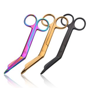 Multi-functional 14cm Stainless Steel Gauze Scissors Titanium-Coated Bandage Scissors Multi-Colored Sharp Blades Shears