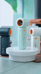 Quạt Cầm Tay Mini Warmco Turbo 5000 mAh Nhỏ Gọn Siêu Mát 100 Tốc Độ Gió Dây Đeo Màn Hình Hiển Thị