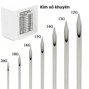 1-100 Chiếc Kim Xỏ Khuyên Dùng Một Lần Bằng Thép Phẫu Thuật Tiệt Trùng Bằng Khí E.O. Kiểu Dáng Tròn Cổ Điển Dùng Cho Xăm Và Trang Điểm Thẩm Mỹ Vĩnh Viễn