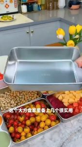 S/M/L 304 Stainless Steel Box with Lid Fresh-Keeping Box Seal Freezer Food Container Bekas Simpan Makan