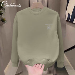 Áo Nỉ Cổ Tròn Dày Lót Lông Cừu 440g Cho Nam Mùa Thu Đông Phong Cách Mỹ Rộng Rãi Cỡ Lớn Áo Khoác Ngoài Trùm Đầu