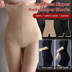Seamless Zipper Bodyshaper Shorts Women High Waist Abdomen Control Shapewear Plus Size Body Shaping Underwear M-3XL