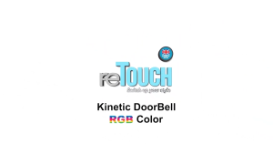 reTouch Kinetic RGB Door Chime Wireless Doorbell No Battery Required Button Chime Black and White
