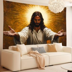 VIKAMA Jesus Christ Blessing Tapestry Background Cloth Church Bedroom Sacred Atmosphere Decorative Cloth Room Decoration