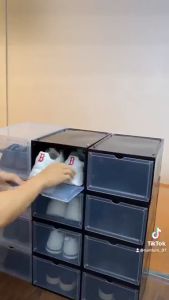 Combo 4 Hộp Đựng Giày Nhựa Cứng Cao Cấp Nắp Nam Châm Loại Đẹp Chịu Lực Cao