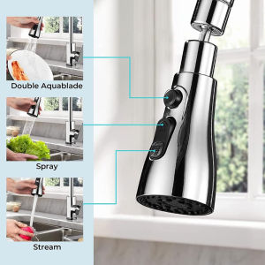 Metal Alloy Faucet Extender 360 Rotation Sprayer Kitchen Taps Three Modes Head Water Saver Anti-Splash Tap Booster Shower Faucet