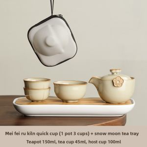 BUZHUO | Portable Tea Set Ceramic Outdoor Use