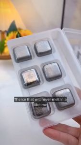 Es Batu Stainless Steel Ice Cube Pendingin Reuseable Anti Cair 1 Pcs