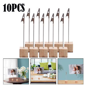 New Portable 10PCS/Set Wooden Place Card Holder Clips Wedding Place Card Holder Table Romantic Photo Memo Number Name Clips Base