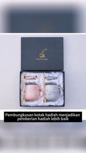 ABS Marbled  Ceramic Mugs Spoon With Gift Box Set For Couples Amazon Ceramic Mugs Gift Boxes Wedding Gift  大理石花紋陶瓷杯