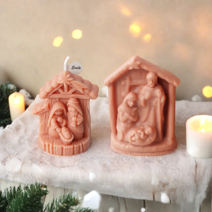 3D Catholic Holy Family Candle Silicone Mold DIY Jesus Virgin Mary Plaster Resin Statue Make Mould Handmade Gift Home Decor Gift