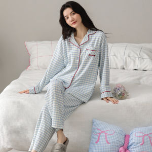 MiiOW | Pure Cotton Sleepwear Womens Long Sleeve Long Pants Set Sweet Style Home Clothes Outdoor Wearable Spring Autumn New Arrival