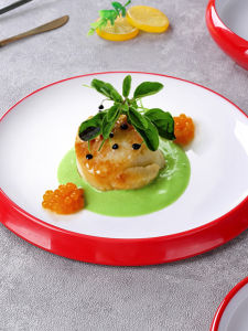 Restaurant Commercial Use round 10 Inch Miam Dishware Steamed Vegetable Dish Authentic Porcelain Appetizer Plate for Adults