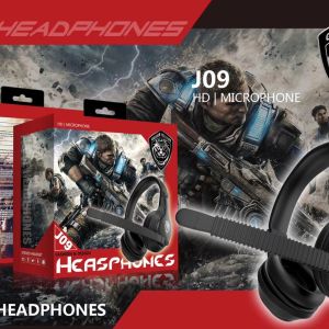 HEADPHONE GAMING J09 SUPER BASS STEREO HEADSET MICROPHONE