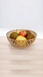 Set 2 Rổ tròn đan mây nhựa VIỆT NHẬT - Giả mây tre đựng rau trái cây đồ dùng văn phòng - 3285/6/7