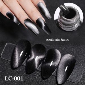 LILYCUTE 7ML แม่เหล็กแมวสีดำเจลทาเล็บ 9D เจลแม่เหล็กเงาสีสันการออกแบบเล็บกึ่งถาวรแช่ออกเล็บ DIY