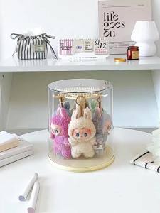 กล่องใส่โมเดล กล่องกลมใส่โมเดล ตู้โชว์ตุ๊กตา ซ้อนได้ กันฝุ่นกันความชื้น มีฝาปิด พลาสติกอย่างดี หมุนได้360องศา กล่องใส่