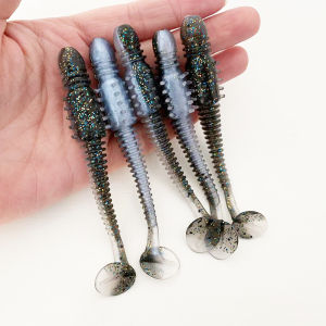 5 CÁI 10cm Mồi Câu Mềm Hình Dưa Chuột Biển Có Gân Đuôi Chữ T Hoạt Động Sống Động Như Thật Nhấp Nhô Mạnh Mẽ Dành Cho Cá Lớn Câu Cá Biển Hồ Đầm Lầy