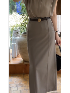 MANMI | High Waist Elegant Straight Vintage Suit Skirt