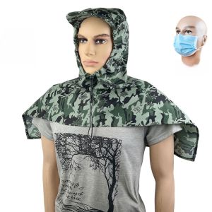 ผ้าคลุมไหล่ป้องกันฝุ่นพร้อมหมวกผู้ชายและผู้หญิงในฤดูร้อน ทรงบาง เปลือกแดด สำหรับงานก่อสร้าง ทำความสะอาดสวนและไร่ข้าวโพด