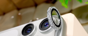 Powerlong PH Diamond Camera Lens Protector Tempered Glass Metal Lens Ring Film For iPhone 11 13 Pro 12 Pro Max 13 Mini Back Cover