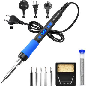 ILIBILIB 90W Soldering Iron 110V-240V LCD Screen 180-500°C Overheat Protection 6-In-1 Repair Tool Set