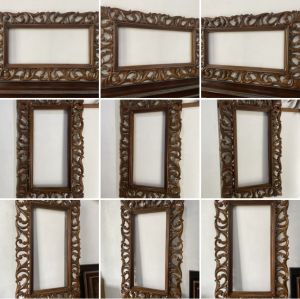 Pigura cermin ukir jati tebal 100x60