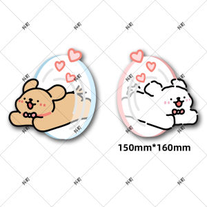 Miếng Dán Tường Acrylic Chống Thấm Nước Hình Chú Chó Nhỏ Cho Cặp Đôi Trang Trí Tường Phòng Tắm Che Giấu Lỗ Hở Trang Trí Nhà