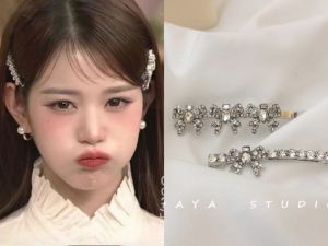 กิ๊บติดผมรูปดอกไม้ประดับเพชรเซอร์โคเนียสุดน่ารักสำหรับผู้หญิง สไตล์หวาน กิ๊บติดผมแบบหนีบเดี่ยว เครื่องประดับแฟชั่น