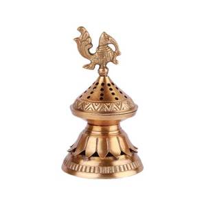 Brass Peacock Lobandan Dhoop Incense Burner