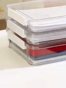 A4 Transparent Stackable Organizer Box Desk Organizer File Storage Box Plastic File Box Aesthetic Office Table Organizer