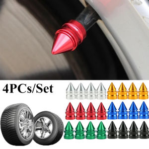 1/4PCS Aluminum Alloy Car Tire Valve Cap Pointed Cone Dustproof Airtight Valve STEM Air Hood Bicycle Car Accessories