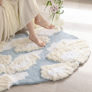 VIKAMA Shaped Rugs Bedside Carpet Cream Wind Blue Sky Clouds Sheep Flock Rug Sofa Coffee Table Rug Imitation Cashmere Home Decor
