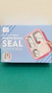 Laxson Lunch Box Set Sendok & Sumpit 4 Sekat Bahan Anti Karat Stainless Dengan Seal Anti Bocor 900ml