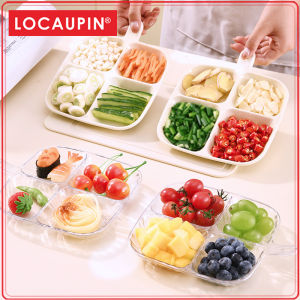 Locaupin Kitchen Ingredients Plate Dipping Sauces Dish Plastic Mustard Compartment Appetizer Serving Tray