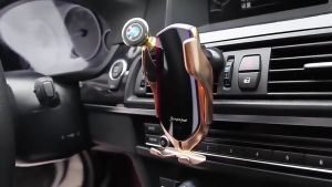 ที่ชาร์จมือถือไร้สาย ที่ชาร์จมือถือในรถ เซ็นเซอร์อินฟราเรดสมาร์ททัช ระบบอัตโนมัติ clamp wireless charger