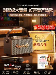 Kinyo Luxury Retro Bluetooth Microphone Speaker Large Volume Home KTV Singing Karaoke Wireless Sound System with Manual