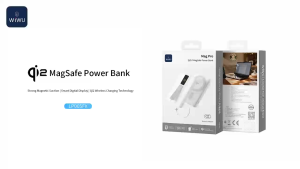 WiWU Mag Pro Qi2 Magnetic Power Bank 10000mAh | 25W Wireless Fast Charge | 45W PD Type-C Output for Laptops & Tablets | 3C Certified Magnetic Battery Pack with Hidden Kickstand & Digital Display (Wi-P090)