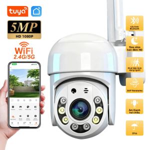 Camera IP Tuya Smart Home 5MP PTZ 2.4G/5G WiFi Ngoài Trời Chống Nước An Ninh Với Tầm Nhìn Ban Đêm Đầy Đủ Màu Sắc Và Âm Thanh Hai Chiều