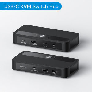Hagibis USB C KVM Switch 1 Monitor 2 Computers 4K HDMI KVM Switches USB Hub PD for Sharing One Monitor Keyboard Mouse Printer