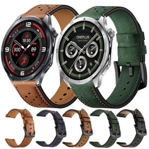 22mm Breathable Leather Strap For OnePlus Watch 3 2 2R/OnePlus 46mm Bracelet Correa OPPO Watch 4Pro X X2/Realme Watch 2 3 S Pro