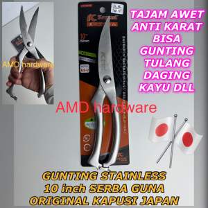 Gunting Stainless Steel Multifungsi Serba Guna Dapur 10 inchi Potong Tulang Daging Kayu Dahan Plastik Kitchen Scissors