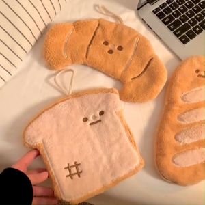 ผ้าเช็ดมือน่ารัก ลายขนมปัง แบบแขวนได้ สไตล์เกาหลี หนานุ่ม ซับน้ำดี แห้งเร็ว