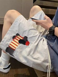 Quần Short Thêu Họa Tiết Hoạt Hình Thời Trang Cỡ Lớn 300 Pound Cho Nam Và Nữ Mùa Hè Nhanh Khô Quần Năm Điểm