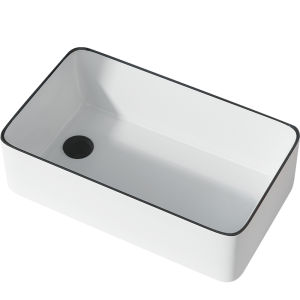 NIUNAISI | Top Mounted Side Drain Square Washbasin for Balcony Washing Machine