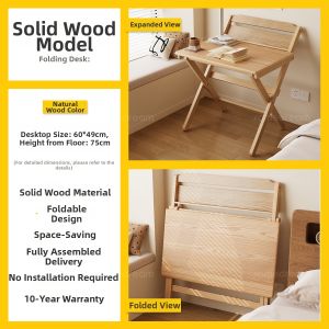 SAMEDREAM | Folding Solid Wood Study Desk