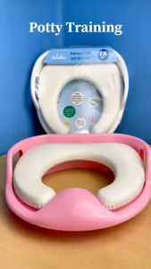 Hntob Baby Training Potty Toilet Seat Soft Cushion W/Handle Train Children Bathroom Educational Kids