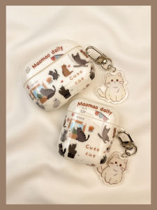 Adorable Cat Cartoon Wireless Bluetooth  AirPods Case Protective Cover for pro Headphones Second Third And Fourth Generations