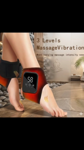 Electric Ankle Massager with Heat and Vibration 3 Levels Heated Foot Brace Wrap Plantar Fasciitis
